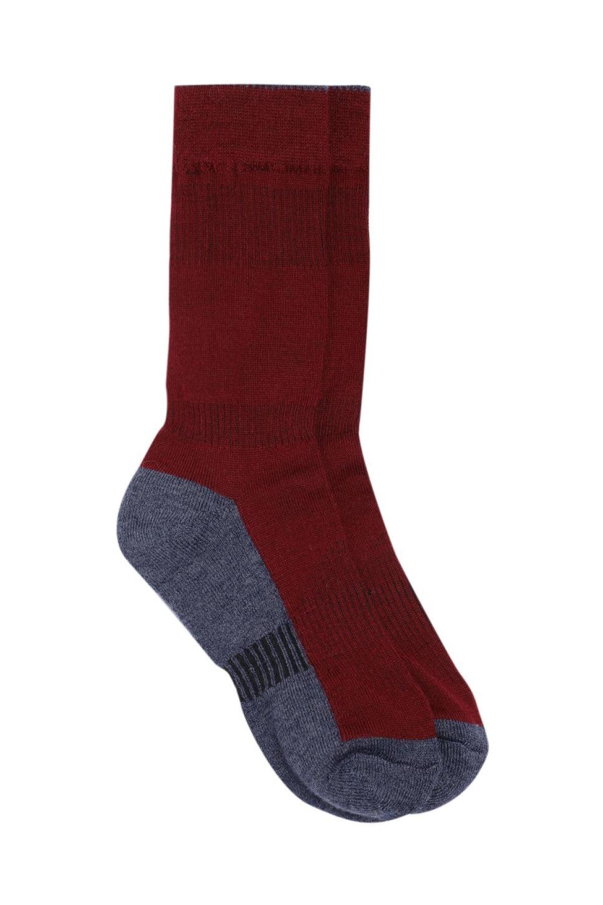 Cushioned Merino Wool Maroon-Grey Regular Socks | Men 3 Pack